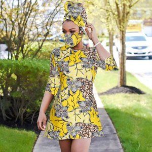 2021 African print dress outfit for women dashiki